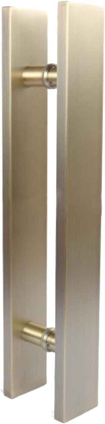 Poignée de porte acier inoxydable 40cm tire pousse en H entrée en verre