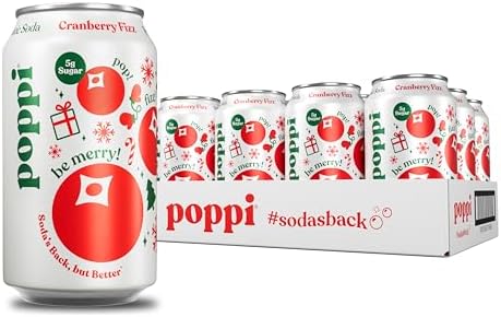 Poppi Prebiotic Soda, Cranberry Fizz, 12 Oz, 12 Pack