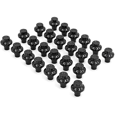 RTRHINOTUNING 100PCS 7.2mm/0.28in Decorative Nails Wheel/Rim Lip Rivets Nuts Replacement Rivets Black Universal ABS Plastic Cover