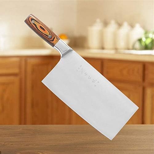 MAYiT Meat Cleaver Knife, 4Cr13 Stainless Steel Kitchen Chinese Knife Meat Cleaver Vegetable Knife Butcher Knife with Wooden Handle