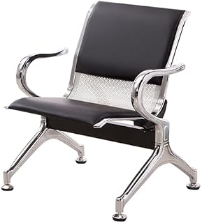 Red Pu Leather Airport Reception Bench with Arms - Stylish Lobby Seating for Waiting Areas Banks Hospitals and Schools - and Comfortable Chairs