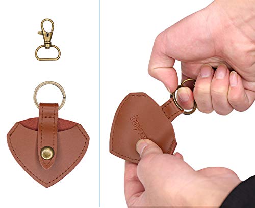 Rayzm Keychain porte-médiators avec médiators 6pcs, sacoche en cuir pour plectres guitare, cravate bouton tête de serre… - Les Beatles, Paul McCartney, John Lennon, RIngo Starr, George Harrison Rayzm Keychain porte-médiators avec médiators 6pcs, sacoche en cuir pour plectres guitare, cravate bouton tête de serre… – Image 4