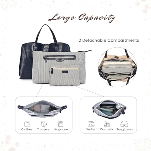 Image of OLD TREND Genuine Leather Forest Island Tote | Spacious Handbag with Removable Inner Pouches