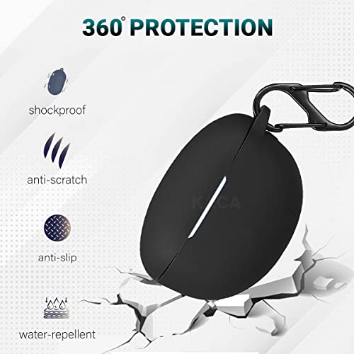 Image of KACA Protective Shockproof Silicone Cover Case with Buckle Compatible with Huawei Freebuds 4i (Black)