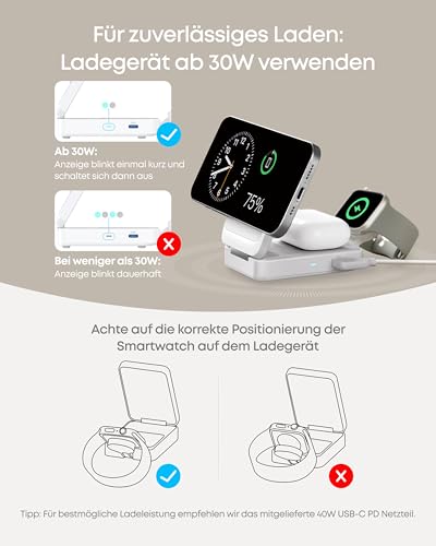 Anker MagGo 3-in-1 MagSafe-Ladestation mit Qi2-Zertifizierung