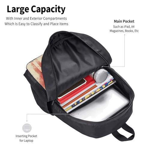 Image of Floral Skull Print Backpack For Men Women Lightweight Daypack For Daily Commutes Business Travel Hiking