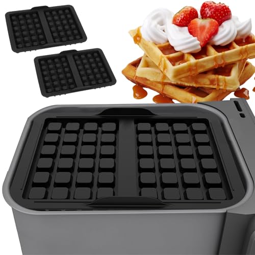 Moule Gaufre Air Fryer, 2 Pièces Moule à Gaufres en Silicone Réutilisables,Plaques à Gaufres Moule à Muffins en Silicone pour Gaufrier Af400EU Af451EU Sl400EU