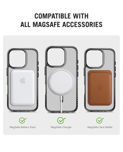 Image of DailyObjects Polycarbonate Stride 2.0 Magnetic Case Cover Compatible with iPhone 16 Pro | Wireless Charging Slim Back Cover | 2 Layer Edge Protection & Shockproof, Clear
