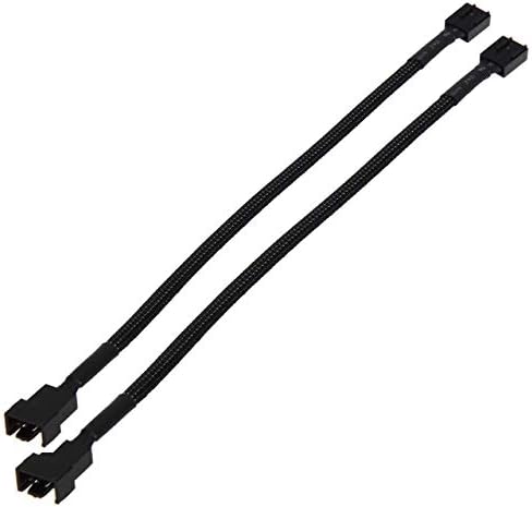 4 Pin PWM Fan Extension Cable PC Fan Power Braided Sleeved Extending Fan Cable Extension Cable Adapter Case 4-Pin / 3-Pin Cooling Fans Cable - 2 Pack