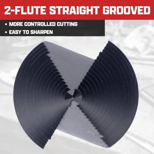 Image of NEIKO 10628B Step Drill Bit, 2 Steps 7 /8 inch to 1-1 /8 inch Straight M35 Cobalt, AlTiSiN Coated, 1 /4 inch Quick Change Step Bits for Steel, Metal, Wood, Plastic, Unibit Cone Drill Bits, Two Flute