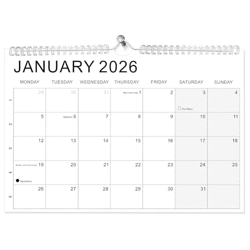 Wall Calendar 2026 - A4 Monthly Wall Planner with UK Bank Holidays | Minimalist Design for Home, Office & School | Easy to Write On | 170gsm Paper | January 2026 - December 2026