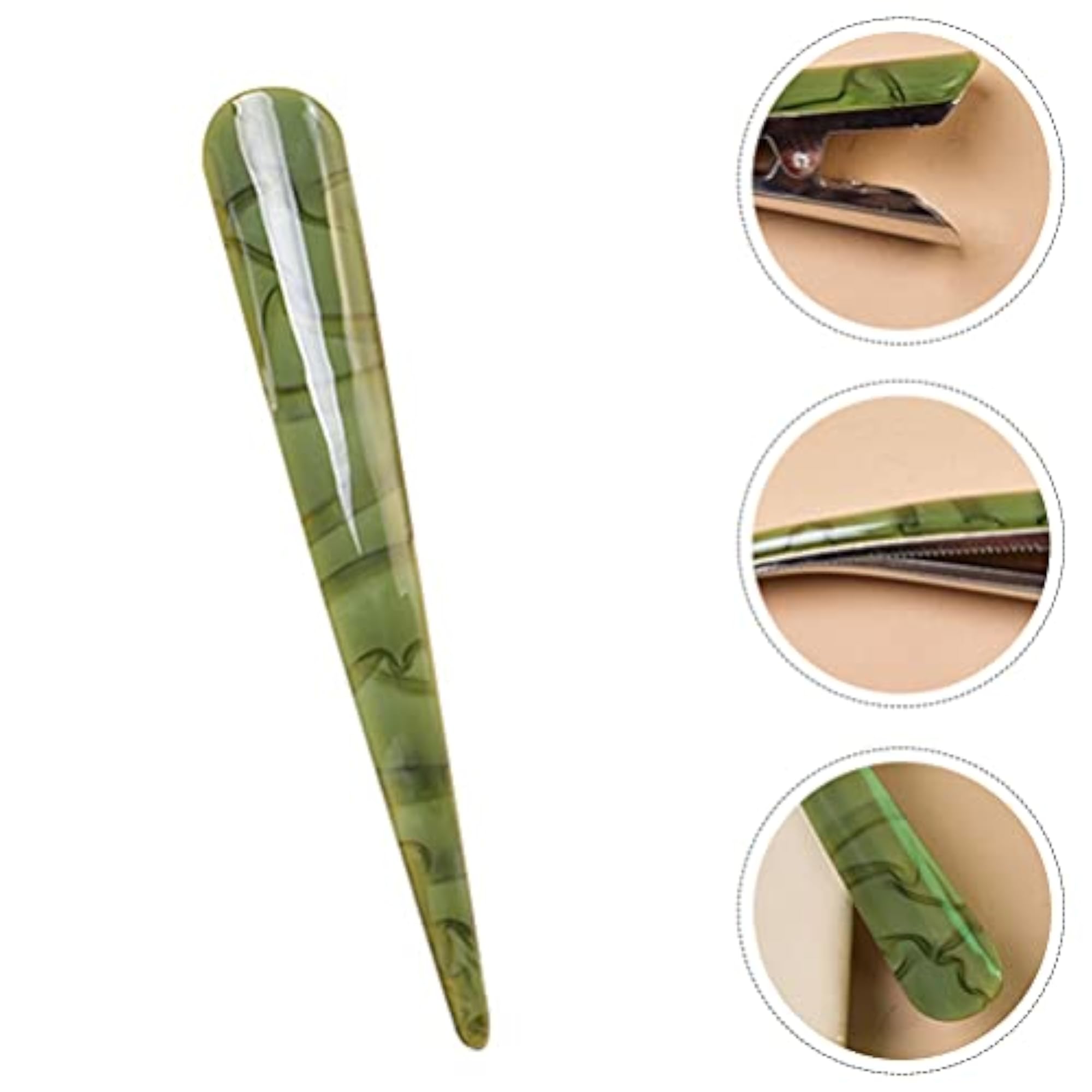 Green Acrylic Alligator Clips, Vintage Hair Claw Clamp