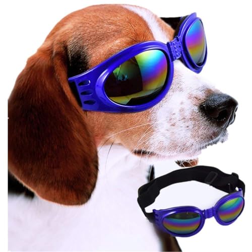 Image of Dog Sunglasses Dog Goggles for Medium Large Breed Dogs, Wind Dust Fog Protection Eye Wear Pet Glasses with Adjustable Strap for Motorcycle Car Driving Swimming Over 15lbs - 1 Pcs Goggles