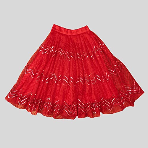Image of Kids Girls Roll Up Sleevee Crop Top With Gorgeous Full Length Skirt