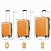 Zelsius Koffer Set 3 Stück, Orange | ABS Hartschalenkoffer mit Zahlenschloss, Doppelrollen und Innen Trennwand | Handgepäckkoffer, Hartschalenkoffer Set 3 teilig, Trolley, Koffer Groß, Luggage Set