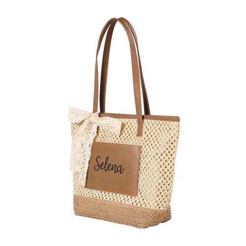 Bolso de Playa Personalizado para Mujer Bolso Tote de Paja con Nombre Bolso de Hombro Grande de Verano para Playa… — oferta en Amazon