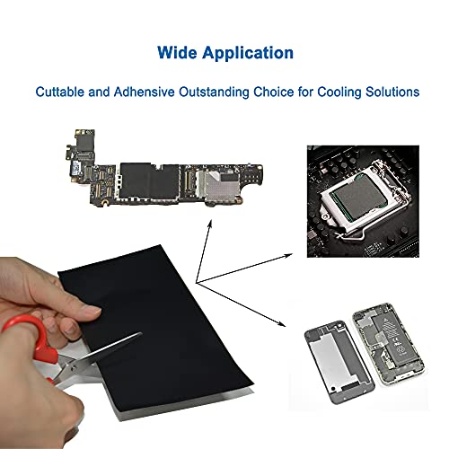 Image of 1 Pack Pure Graphite Thermal Pad 200x100x0.07mm Horizontal 700W /(m⋅K) Conductivity, Adhensive Thermal Flexible Graphite Sheet for PC Mobile LED Graphic Card CPU LCD TV Cooling