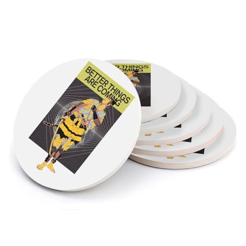 Sous verre ronds en céramique lot de 6 idée cadeau originale humour et art - 2