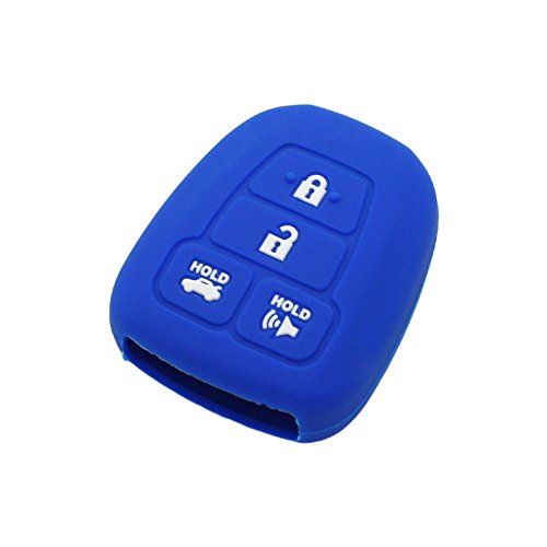 SEGADEN Silicone Cover Protector Case Holder Skin Jacket Compatible with Toyota Scion 4 Button Remote Key Fob CV2407 Deep Blue