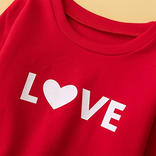 Toddler Baby Valentine's Day Outfit Boy Girl Sweatshirt Crewneck Pullover Long Sleeve Shirt Fall (RD1, 12-18 Months)2
