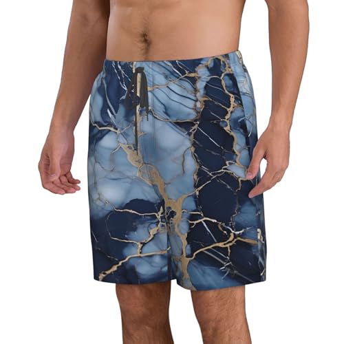 Men's Swim Trunks Quick Dry Bathing Suits Marble Pattern Beach Board Shorts Swimwear with Pockets2