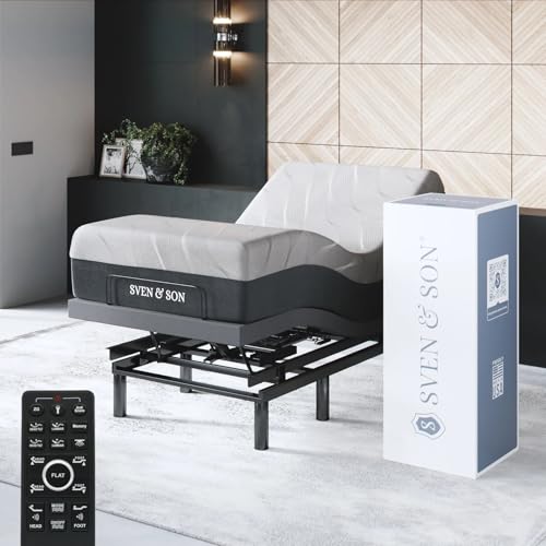 Sven & Son Bliss Adjustable Bed Base + 14' Hybrid Spring Mattress (Twin XL)