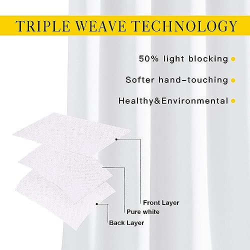 Image of Purav Light 8 Feet Blackout Curtains | Faux Silk Fabric| Thermal Insulated, Noise Reducting, Heavy Duty, Sun Blocking for Home Living Room & Bedroom, Eyelet Design| White Set of 2