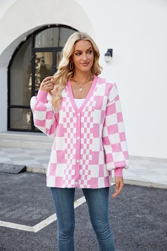 Image of Cardigan Sweaters for Women, Women's Long Sleeve Oversized Open Front Cardigan Button Down Ribbed Loose Knit Outerwear