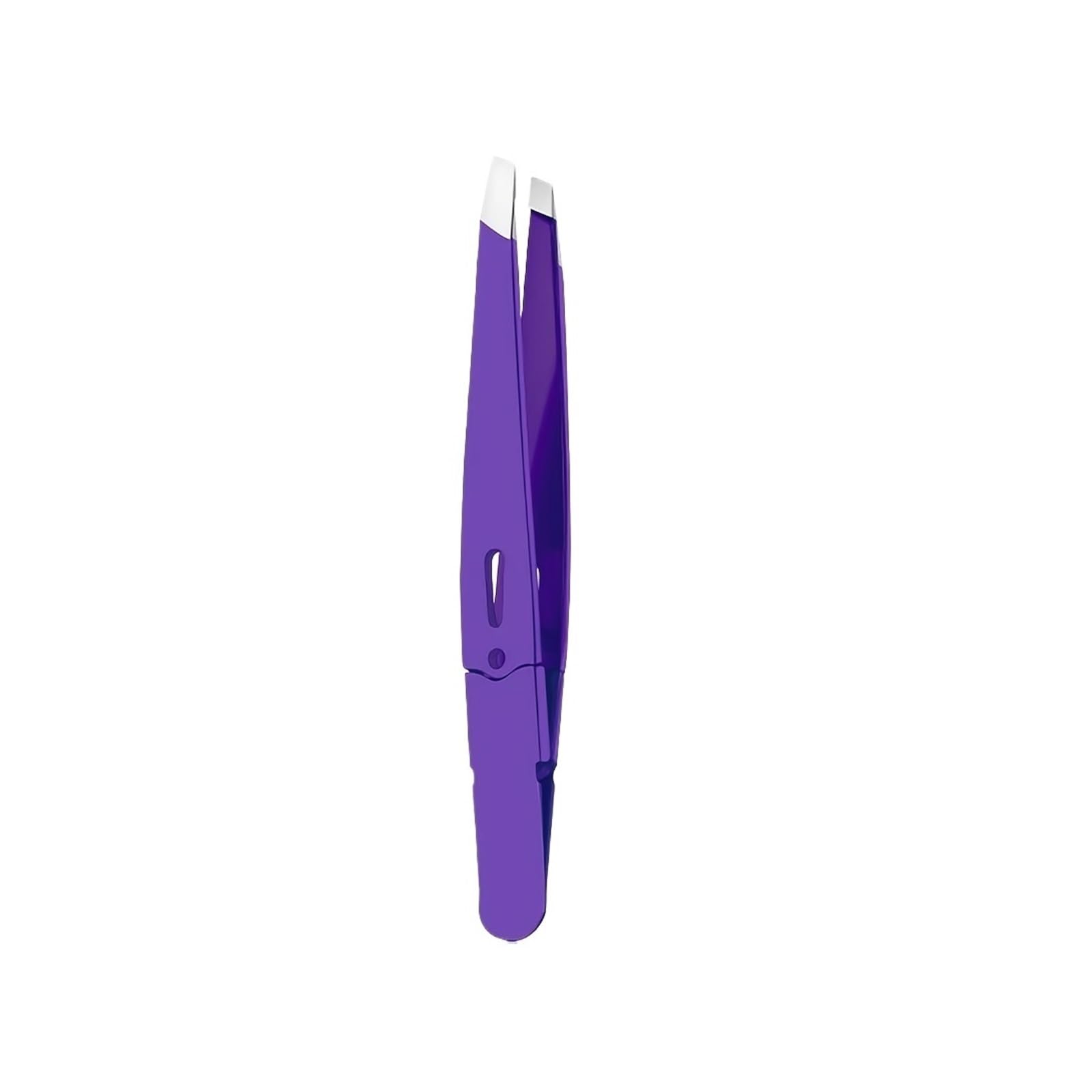 Zgxnyi Purple Eyebrow Tweezers Stainless Steel Eyebrow Tweezers Hollow Colored Multi-Purpose Slanted Mouth Beard Removal Clip(Purple)