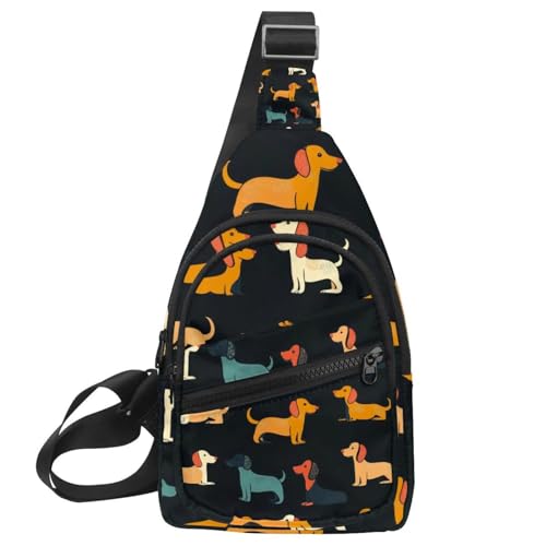 Mochila cruzada para correr y viajar con diseño de perro