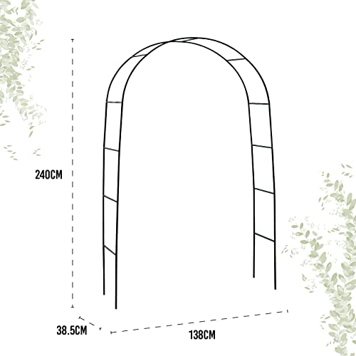 Best Goods Rozenboog metaal stabiel rozenboog halfrond tuinboog met versiering rankboog voor plant, rozenframe (koepel) - Image 3