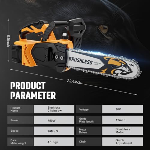 12-Inch Electric Chainsaw with 2 Batteries