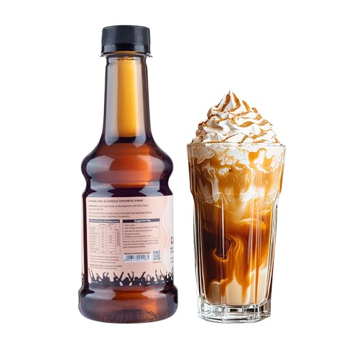 Image of Zone Caramel Syrup 300ml | Premium Caramel Flavour for Coffee, Lattes, Milkshakes, Mochas, Mocktails & Cocktails | Non Alcoholic Mix, Cafe Style Taste for HoReCa & Home Use | 12+ Flavours