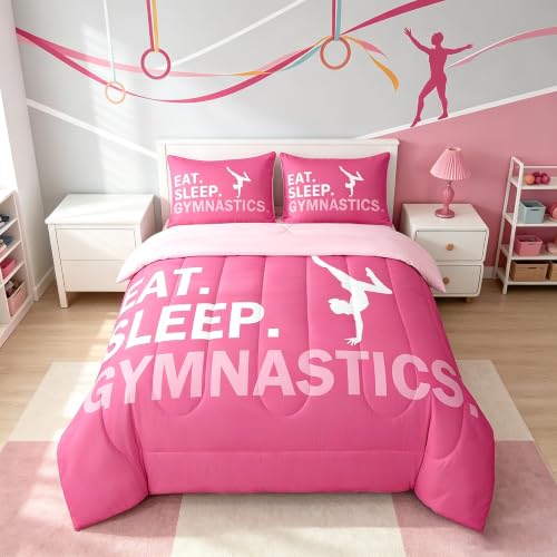 Image of Feelyou Gymnastics Bedding Set Full Size 7 Piece for Kids Women