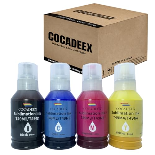 COCADEEX T49N Farbstoff-Sublimationstinte, kompatibel mit SureColor F100, F500, F501, Farbstoff-Sublimationsdrucker, 4 x 140 ml