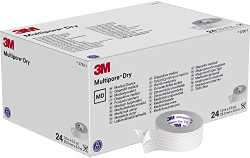 3M™ Multipore™ Dry Surgical Tape 3730-1, 1 IN x 5.5 YRD, 24 rolls/BX
