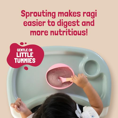 Image of Slurrp Farm First Bites Strawberry, Sprouted Ragi and Rice Cereal with Milk I Instant Cereal for Little Ones | with No Added Sugar I 10X Calcium of Wheat and Rice | 200g