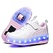 XOMAYI1 Unisexe Enfants Chaussures à roulettes garçon Fille Respirant Patins à roulettes Double Roues Retractable Basket a Roulette Detachable Creative Gifts
