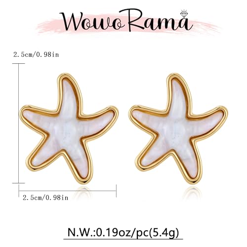 WOWORAMA Chunky Sea Shell Earrings for Women Gold Seashell Coral Reef Earrings Ocean Sea Pearl Statement Earring Boho Summer Beach Dangling Jewelry