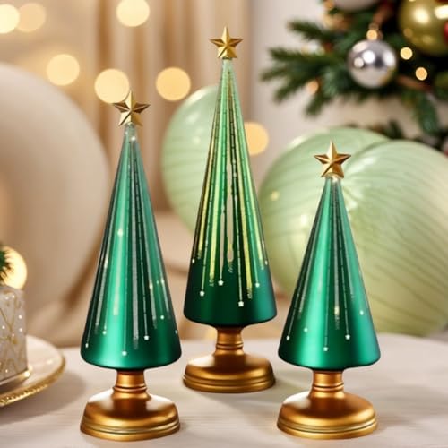 Décorations de sapin de Noël pour table, centre de table hivernal en résine x3 - 3