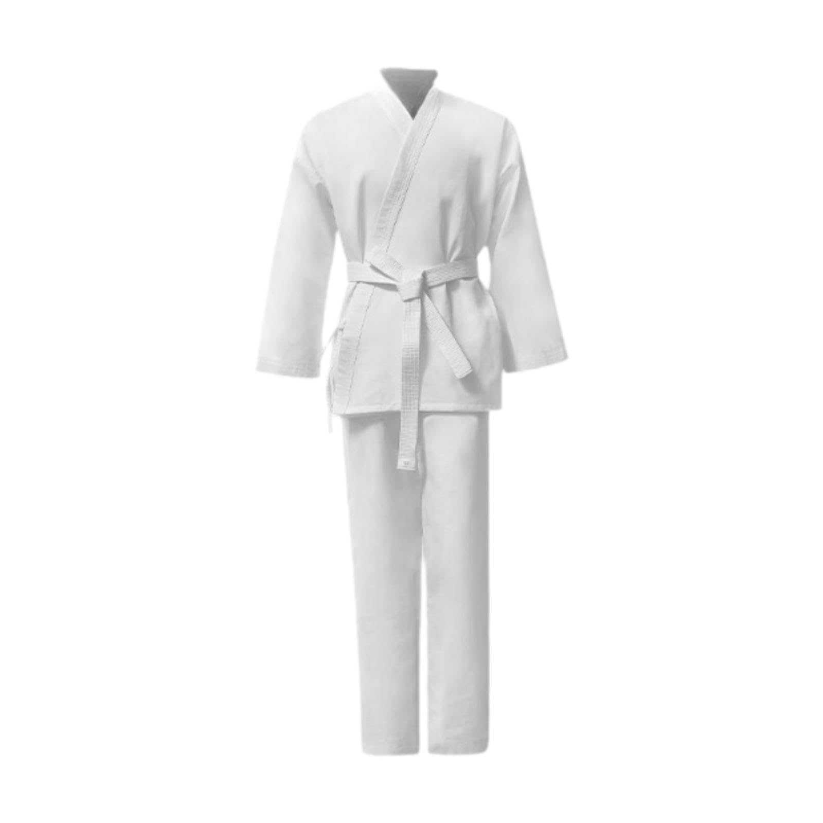 perfk Uniforme da karate, tute da karate, set con cintura, elastico in vita, versatile gi da karate, abbigliamento da karate per esercizi di allenamento di