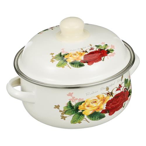 Consejos para Comprar Olla para estofados - los preferidos. 49 VICASKY Olla Esmaltada para Estofado de Cocina Tapa Olla Binaural para Sopa Utensilio de Cocina Multiusos para Cocinar Fideos y Diseño Práctico y Conveniente