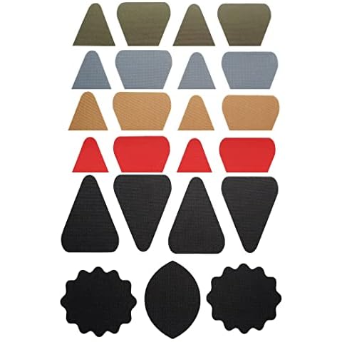everest 1953 Repair Patch 7 Self-Adhesive Repair Stickers Nylon Patches for Tents, Backpacks, Awnings, Dinghy, Air Mattress, Many Colours, Triangle Elipse Star (White) Cover