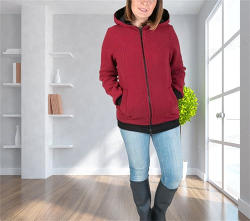 3-in-1 Keep Warm in Winter Hoodie Coat Zip Up Multifunctional Warm Fashion Casual Womens Sweatshirt Jacket3