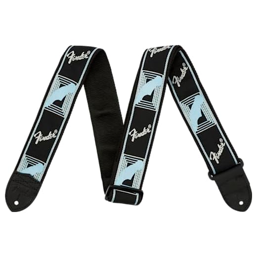 Fender Guitar Strap Monogrammed 2'' Black / Light Grey / Blue