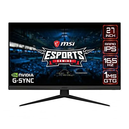 MSI Optix G273QF Esports Gaming IPS Monitor - 27 Zoll, 16:9 WQHD (2560 x 1440), Rapid IPS, 165Hz, 1ms GTG Reaktionszeit, G-SYNC kompatibel, weniger blaues Licht, VESA-Montage, DisplayPort, HDMI