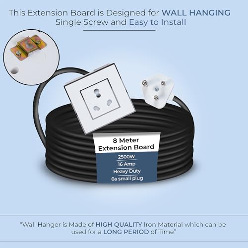Image of Extension Board Heavy Duty Multi Socket 15A /16A /20A (2500 Watts 6A Small Plug, 8 Meter)