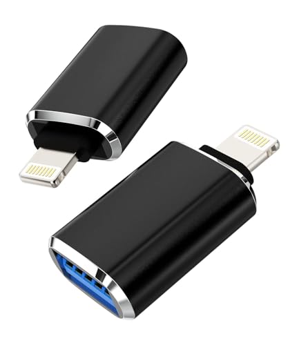 Adaptador de cámara Lightning a USB 3.0 para copiar fotos de cámaras en iPhone 14 y 13