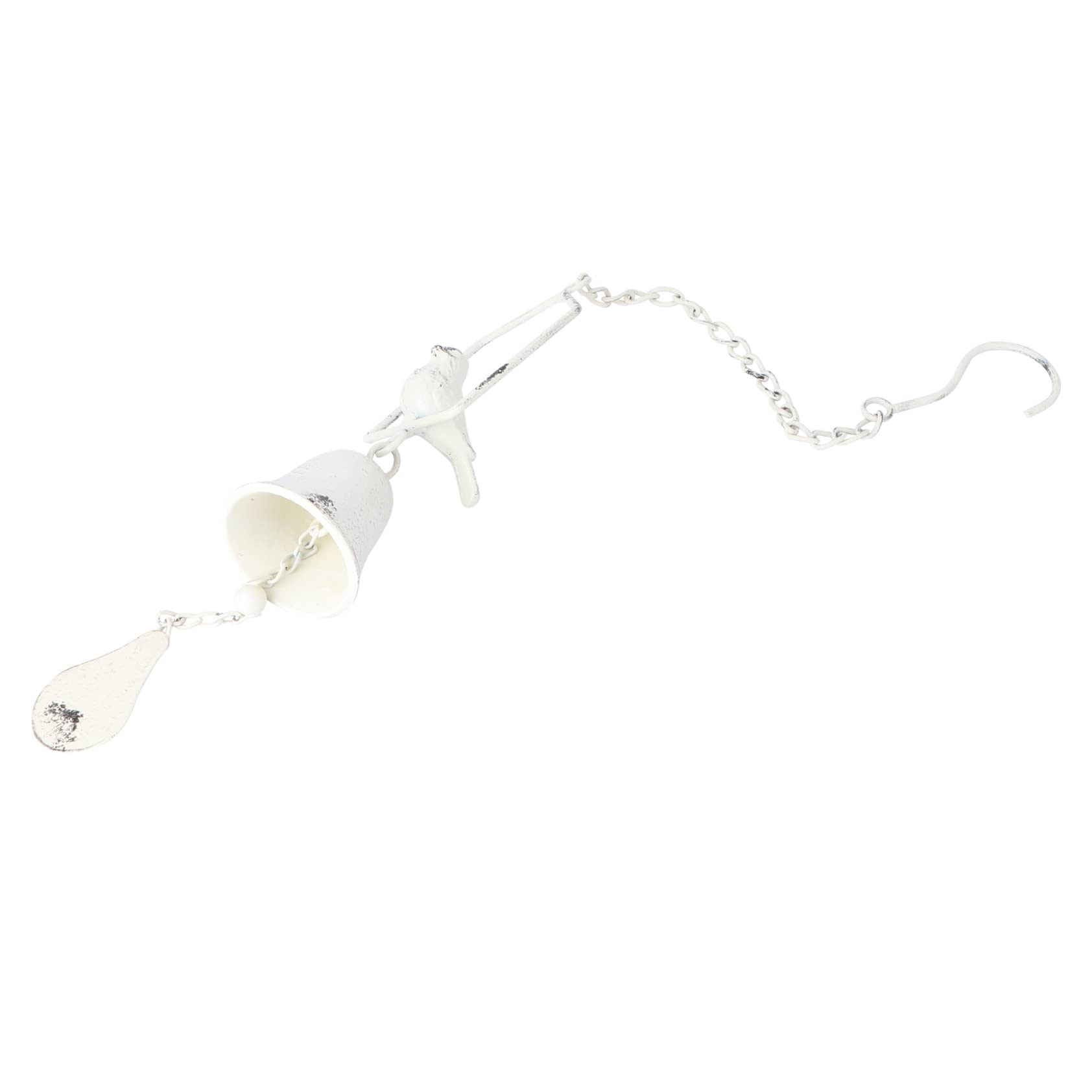 Campanello Vento in Ferro Uccellino Decorativo Bianco