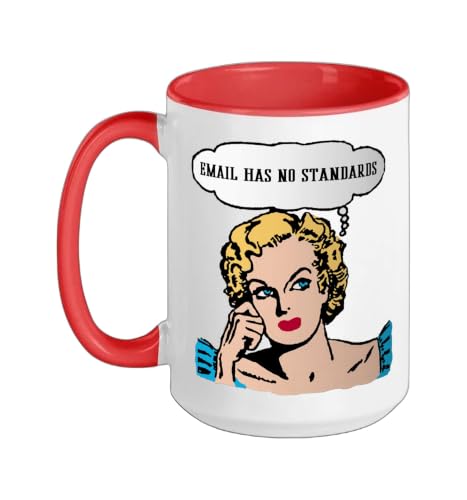 Email Developer Humor HTML Email Has No Standards Ceramic Mug, Blue/White, 15oz